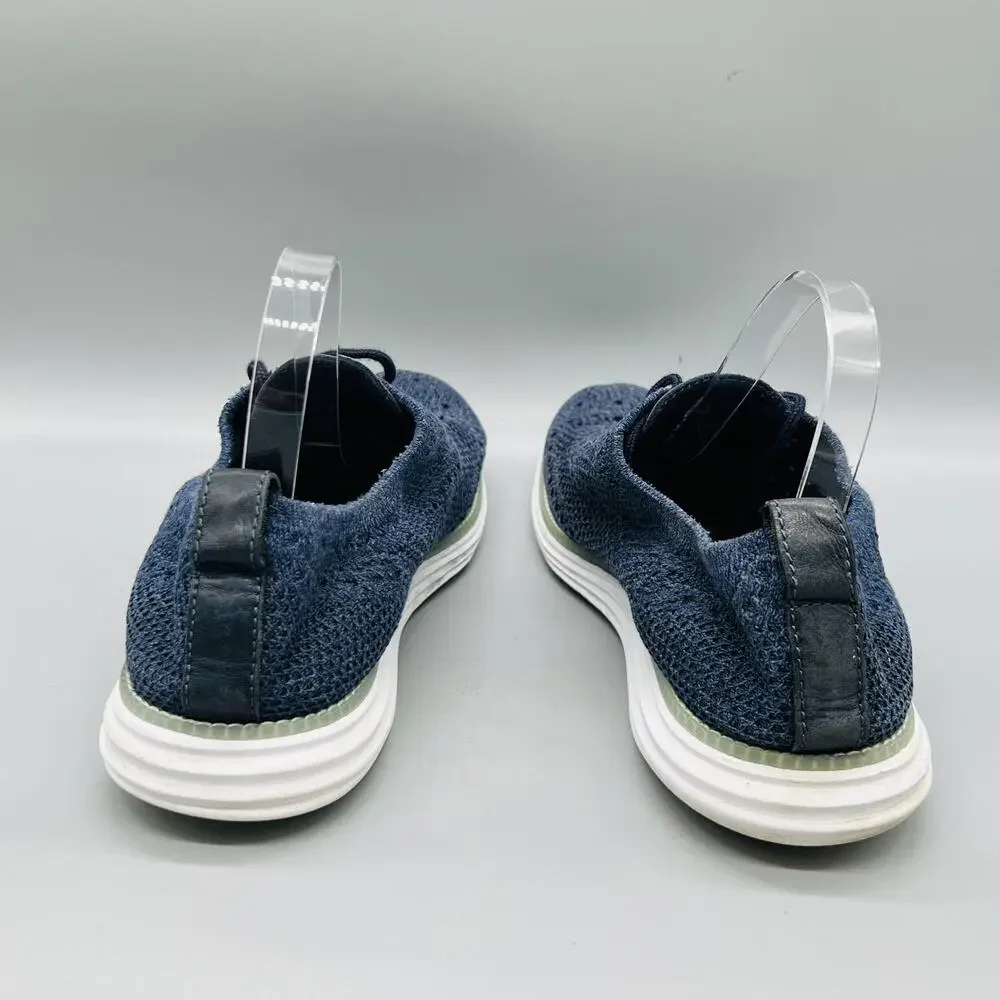 Cole Haan Shoes Mens 10 Blue Knit Wingtip Casual Sneakers Walking Comfort